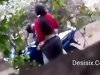 Desi couple standing fuck in forest